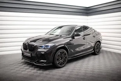 Maxton Design Seitenschweller-Ansätze V.2 für BMW X6 M F96 / X6 M-Paket G06 – Schwarz glänzend