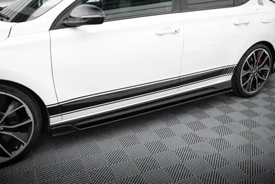 Maxton Design Seitenschweller-Ansätze V.2 für Hyundai i30 N / N-Line Schrägheck / Fastback Mk3 / Mk3 Facelift – Schwarz glänzend