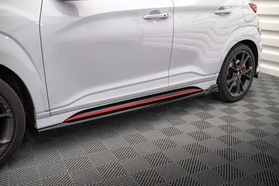 Maxton Design Seitenschweller-Ansätze V.2 für Hyundai Kona N Mk1 – Schwarz glänzend