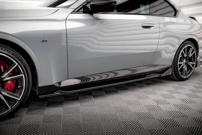 Maxton Design Seitenschweller-Ansätze V.2 mit Flaps für BMW 2er Coupé M-Paket / M240i G42 – Schwarz glänzend