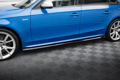 Maxton Design Seitenschweller-Ansätze V.3 für Audi A4 / A4 S line / S4 B8 – Schwarz glänzend
