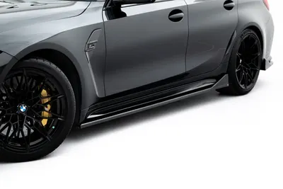 Maxton Design Seitenschweller-Ansätze V.3 für BMW M3 Limousine / Touring G80 / G81 – Schwarz glänzend