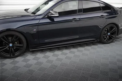 Maxton Design Seitenschweller-Ansätze V.4 für BMW 4er Coupé / Gran Coupé / Cabrio M-Paket F32 / F36 / F33 – Schwarz glänzend
