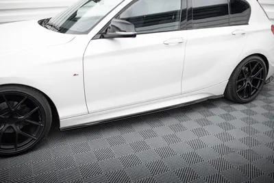 Maxton Design Seitenschweller-Ansätze V.5 für BMW 1er M-Paket / M140i F20 Facelift – Schwarz glänzend