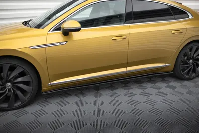 Maxton Design Seitenschweller-Ansätze für VW Arteon R-Line Limousine / Shooting Brake Mk1 – Schwarz glänzend