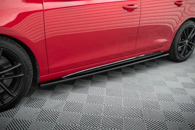Maxton Design Seitenschweller-Ansätze für VW GOLF Mk6 GTI/ GTD – Schwarz glänzend