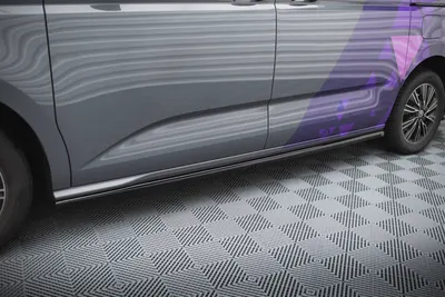 Maxton Design Seitenschweller-Ansätze für VW Multivan T7 – Schwarz glänzend