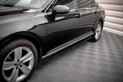 Maxton Design Seitenschweller-Ansätze für VW Passat B8 Facelift – Schwarz glänzend