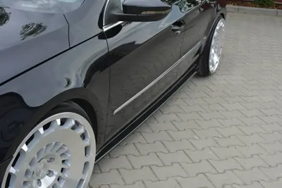 Maxton Design Seitenschweller-Ansätze für VW Passat Cc Standard – Schwarz glänzend