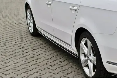 Maxton Design Seitenschweller-Ansätze für VW Passat R-Line B7 – Schwarz glänzend