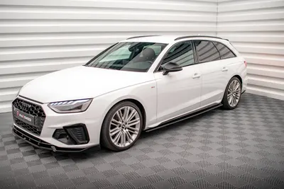Maxton Design Splitter-Set für Audi A4 S line Avant B9 Facelift – Schwarz glänzend