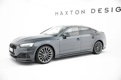Maxton Design Splitter-Set für Audi A5 Sportback F5 Facelift – Schwarz glänzend