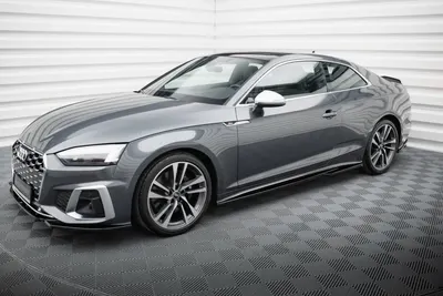 Maxton Design Splitter-Set für Audi A5 S line Coupé F5 Facelift – Schwarz glänzend