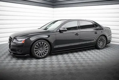 Maxton Design Splitter-Set für Audi A8 Long D4 Facelift – Schwarz glänzend
