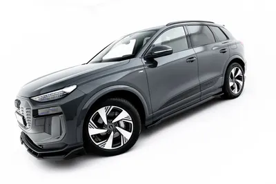 Maxton Design Splitter-Set für Audi Q6 e-tron S line / SQ6 e-tron SUV Mk1 – Schwarz glänzend