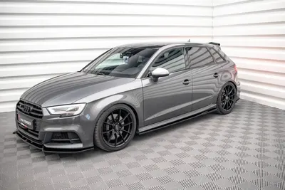 Maxton Design Splitter-Set für Audi S3 Sportback 8V Facelift – Schwarz glänzend