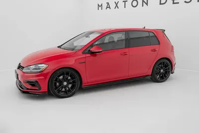 Maxton Design Splitter-Set V.1 für VW Golf 7 R Schrägheck Facelift – Schwarz glänzend