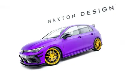 Maxton Design Splitter-Set V.5 für VW Golf 8 R Schrägheck Facelift – Schwarz glänzend