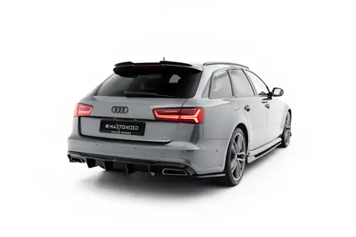 Maxton Design Spoilerlippe für Audi A6 S line / S6 Avant C7 / C7 Facelift – Schwarz glänzend