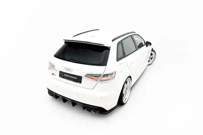Maxton Design Spoilerlippe für Audi S3 / A3 S line Schrägheck / Sportback 8V / 8V Facelift – Schwarz glänzend