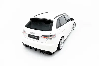 Maxton Design Spoilerlippe für Audi S3 / A3 S line Sportback / Schrägheck 8V / 8V Facelift – Schwarz glänzend