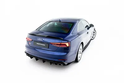 Maxton Design Spoilerlippe für Audi S5 Coupé / A5 S line Coupé F5 Facelift – Schwarz glänzend