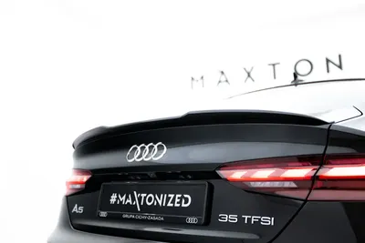 Maxton Design Spoilerlippe V.1 für Audi A5 F5 Sportback – Schwarz glänzend