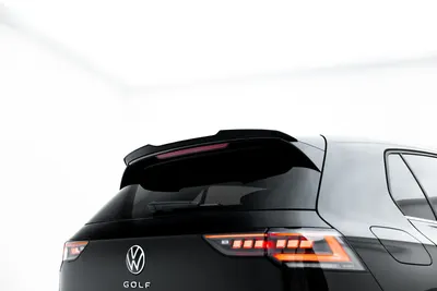 Maxton Design Spoilerlippe V.1 für VW Golf 8 Schrägheck GTE / R-Line / Standard / Mk8 Facelift – Schwarz glänzend