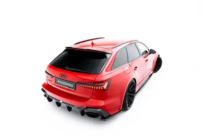 Maxton Design Spoilerlippe V.2 für Audi RS6 C8 / C8 Facelift – Schwarz glänzend