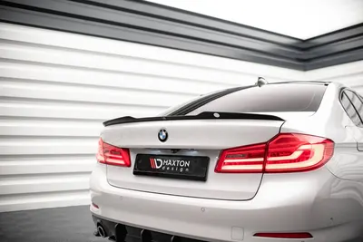 Maxton Design Spoilerlippe V.2 für BMW 5er Standard / M-Paket / M550 Limousine G30 / G30 Facelift – Schwarz glänzend