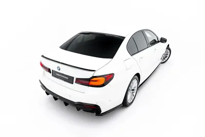 Maxton Design Spoilerlippe V.3 für BMW 5er Standard / M-Paket / M550 Limousine G30 / G30 Facelift – Schwarz glänzend