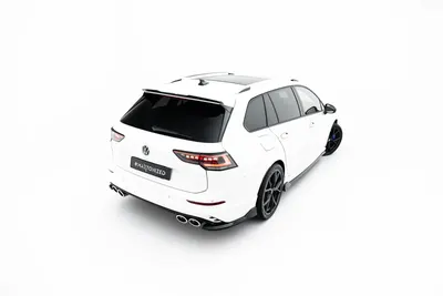 Maxton Design Spoilerlippe für VW Golf 8 R Variant / Mk8 Facelift / VW Golf 8 Variant Facelift – Schwarz glänzend