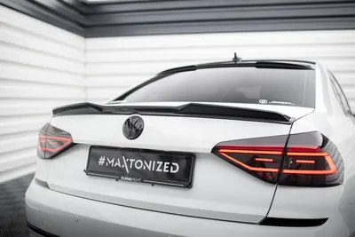 Maxton Design Spoilerlippe für VW Passat GT B8 Facelift USA – Schwarz glänzend