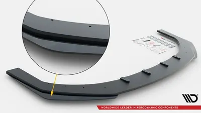 Maxton Design Street Pro Frontsplitter mit Flaps für Audi A3 8Y – Schwarz matt, Flaps schwarz glänzend