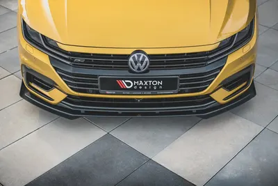 Maxton Design Street Pro Frontsplitter mit Flaps für VW Arteon R-Line Limousine / Shooting Brake Mk1 – Schwarz matt