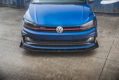 Maxton Design Street Pro Frontsplitter mit Flaps für VW Polo GTI Mk6 – Schwarz matt