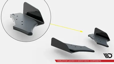 Maxton Design Street Pro Heck-Seitensplitter mit Flaps für Hyundai Veloster N Mk2 – Schwarz matt, Flaps schwarz glänzend