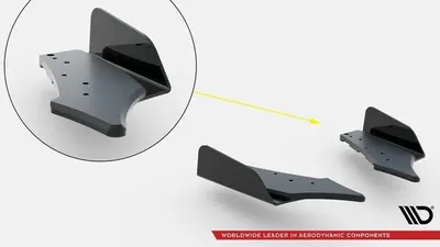 Maxton Design Street Pro Heck-Seitensplitter mit Flaps für VW Golf 6 GTI – Schwarz matt, Flaps schwarz glänzend