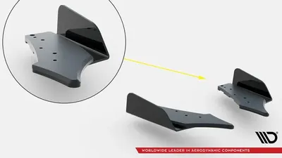 Maxton Design Street Pro Heck-Seitensplitter V.1 mit Flaps für BMW M135i F70 / BMW 1er M-Paket F70 – Schwarz matt, Flaps schwarz glänzend