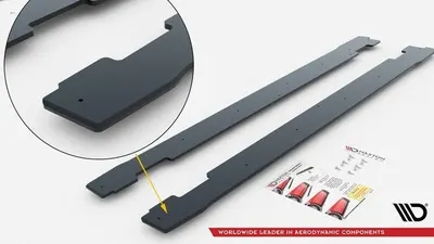 Maxton Design Street Pro Seitenschweller-Ansätze V.1 für VW Arteon R/ R-Line Limousine / Shooting Brake Mk1 Facelift – Schwarz matt