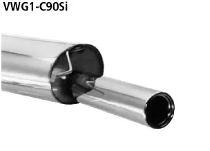 BASTUCK Endschalldämpfer mit Einfach-Endrohr 1 x Ø 90 mm für Volkswagen Scirocco 2 / Golf 1 (VWG1-C90SI)