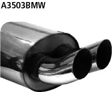 BASTUCK Endschalldämpfer DTM mit Doppel-Endrohr 2 x Ø 76 mm für BMW 3er E36 316i / 318i (A3503BMW)