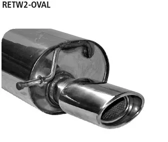 BASTUCK Endschalldämpfer mit Einfach-Endrohr oval 120 x 80 mm für Renault Twingo 2 / Wind (RETW2-OVAL)