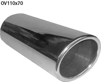 BASTUCK Gerades Endrohr Oval, Länge 260 mm – universell (OV110X70)
