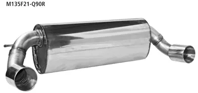 BASTUCK Endschalldämpfer mit Einfach-Endrohr Ø 90 mm LH + RH (im RACE Look) für BMW 1er F20/F21 (inkl. M135i/M140i) (M135F21-Q90R)