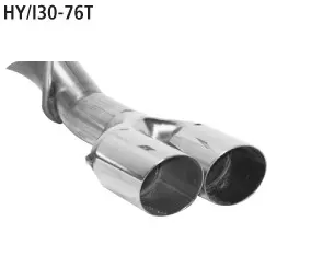 BASTUCK Doppel-Endrohr RH 2 x Ø 76 mm, 20° schräg geschnitten für Hyundai i30 (HY/I30-76T)