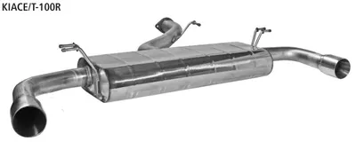 BASTUCK Endschalldämpfer mit Einfach-Endrohr Ø 100 mm LH + RH (im RACE Look) für Kia Ceed/ProCeed + ProCeed GT 1.6l Turbo JD (KIACE/T-100R)
