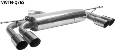BASTUCK Endschalldämpfer mit Doppel-Endrohr 2 x Ø 76 mm LH + RH 20°schräg geschnitten für Volkswagen Touran (VWTN-Q76S)