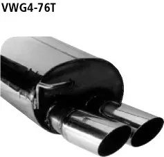 BASTUCK Endschalldämpfer mit Doppel-Endrohr 2 x Ø 76 mm für Audi A3 8L/S3 8L u. a. (VWG4-76T)