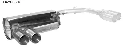 BASTUCK Endschalldämpfer mit Doppel-Endrohr LH 2 x Ø 85 mm (im RACE-Look) nur passend für E82 Coupé mit M-Heckschürze für BMW 1er E82 (E82/T-Q85R)